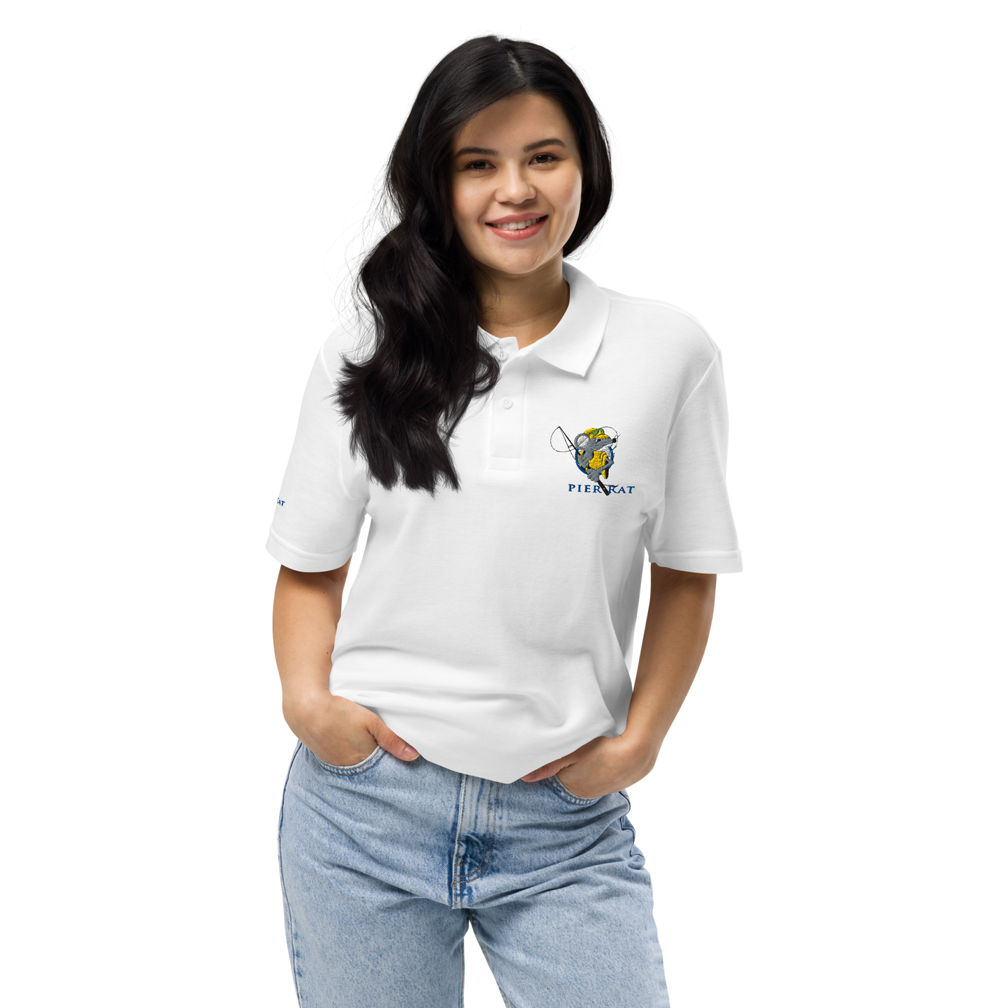 White Unisex Pique Polo Shirt